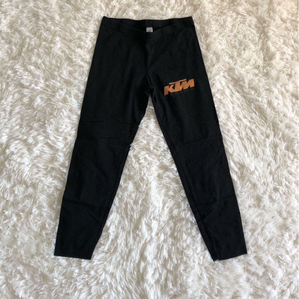 KTM Racing women’s black leggings with orange logo sz x-large runs small though